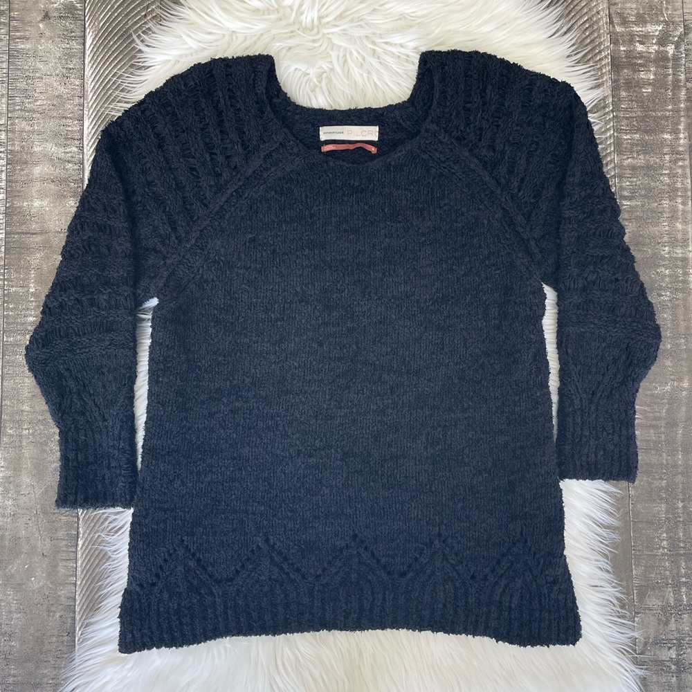 Anthropologie Pilcro Knit Black Sweater Size Medium